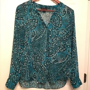 Banana Republic sheer paisley blouse